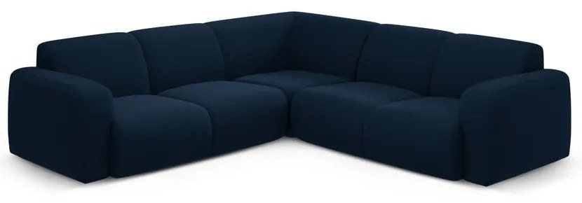 Тъмносин ъглов диван от букле (променлив/L форма) Molino – Micadoni Home