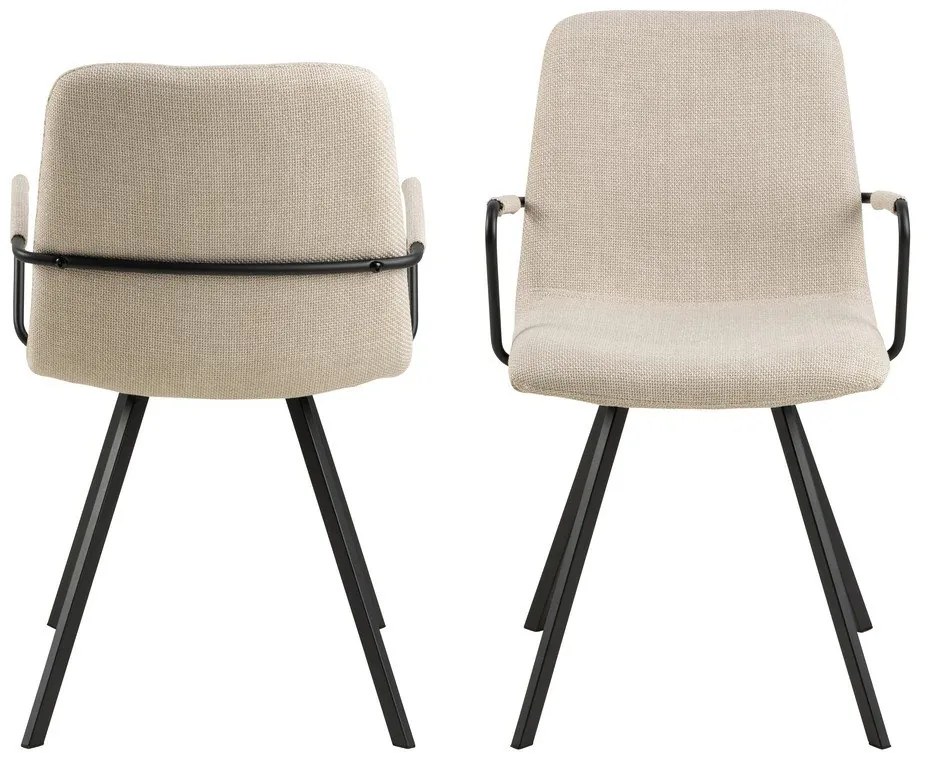 Кремави трапезни столове в комплект от 2 броя Selina - Actona