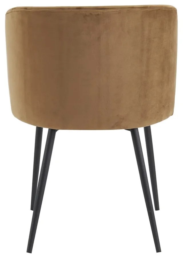 Кафяв кадифен стол за хранене Elyna - Light &amp; Living