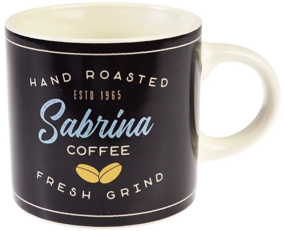 Антрацитна/кремава керамична чаша 350 ml Sabrina – Rex London