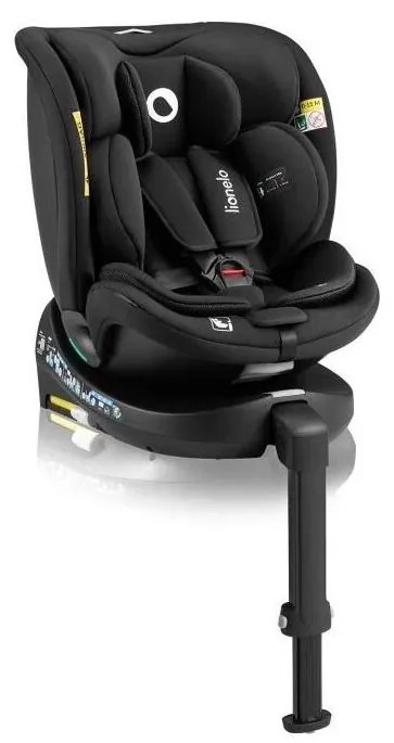 Lionelo - Автокресло с база, въртящо се NAVY i-Size 40-150 см, черно