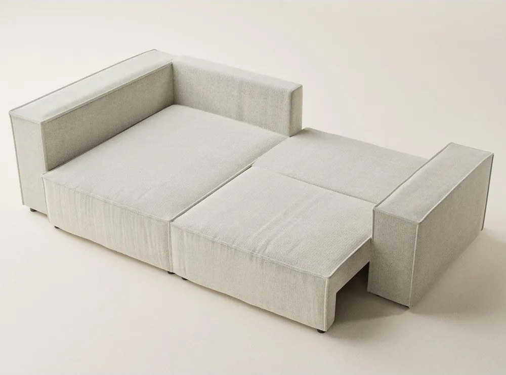 Кремав шенилов сгъваем/с място за съхранение ъглов диван (ляв ъгъл/L форма) Tonga – Maison de Rêve