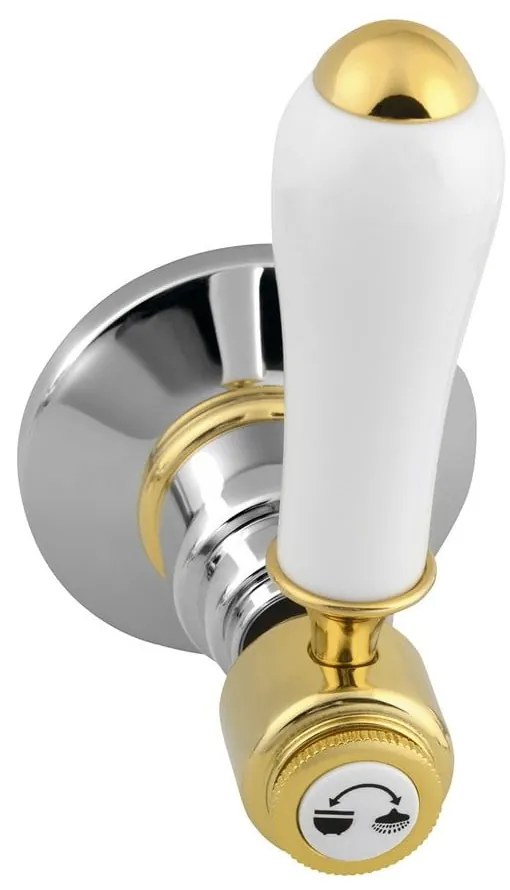 Вградена душ батерия в лъскаво-сребрист и златист цвят (2 изхода) Antea – Sapho