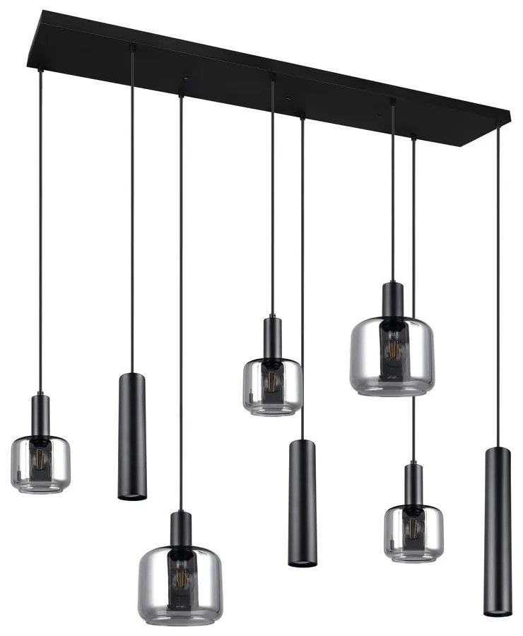 Черно висящо осветително тяло с метален абажур/със стъклен абажур Mataro – Trio