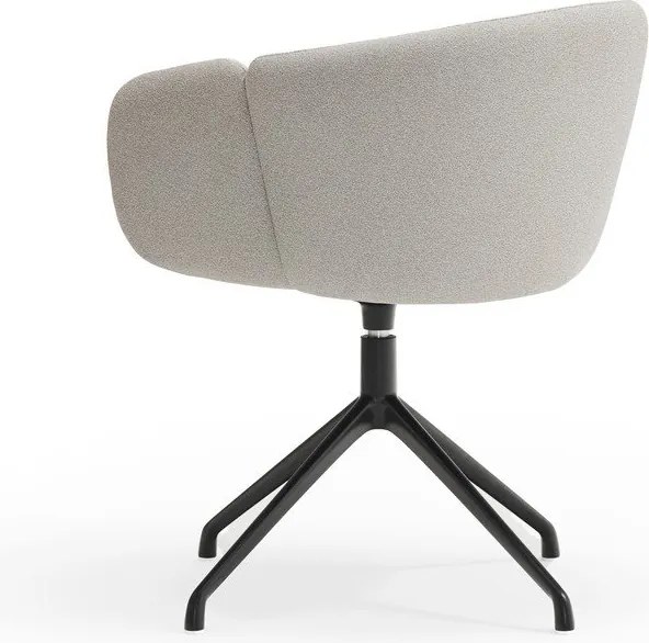 Светлосив тапициран трапезен стол с подлакътници Add – Teulat