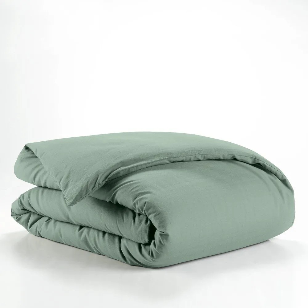 Зелена единична памучна олекотена завивка 140x200 cm Lina – douceur d'intérieur