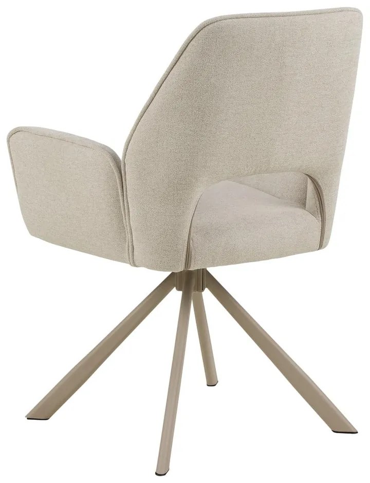 Бежов тапициран трапезен стол с подлакътници Graham – Actona