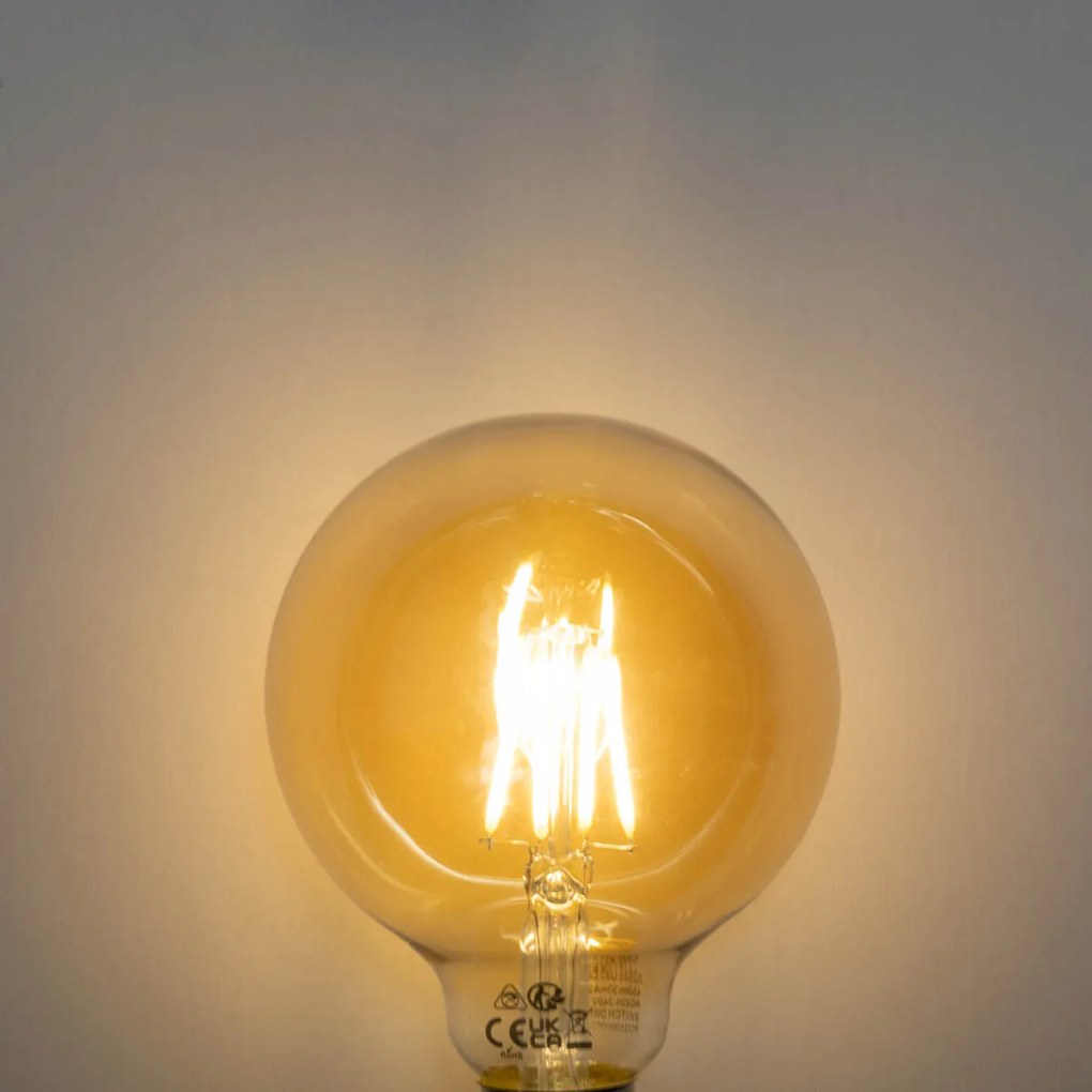 Комплект от 5 E27 3-степенна димируема LED крушка Златиста G95 4W 450 lm 2700K