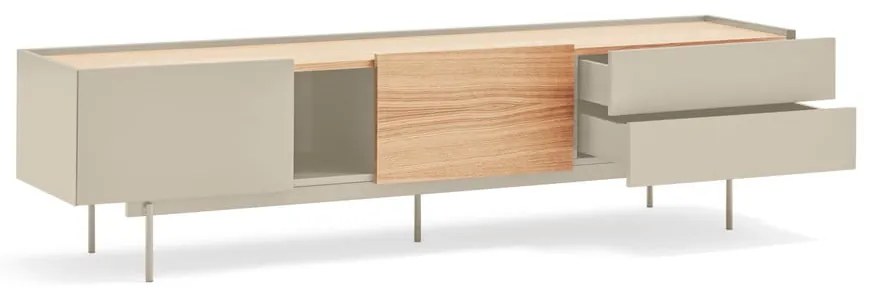 Масичка за телевизор в светлосиво и естествен дъб 180x45 cm Otto - Teulat