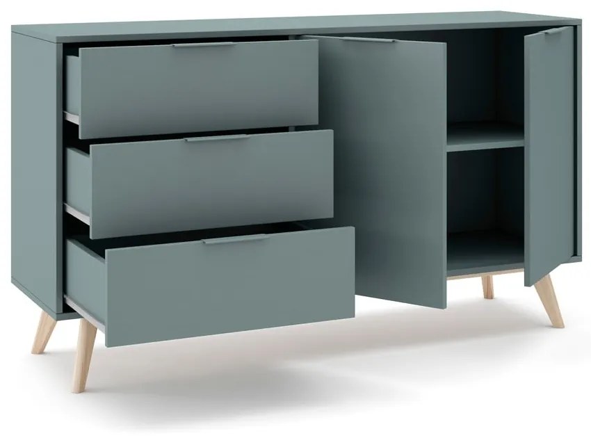 Скрин сиво-зелен 140x81x40 cm Pisco – Marckeric