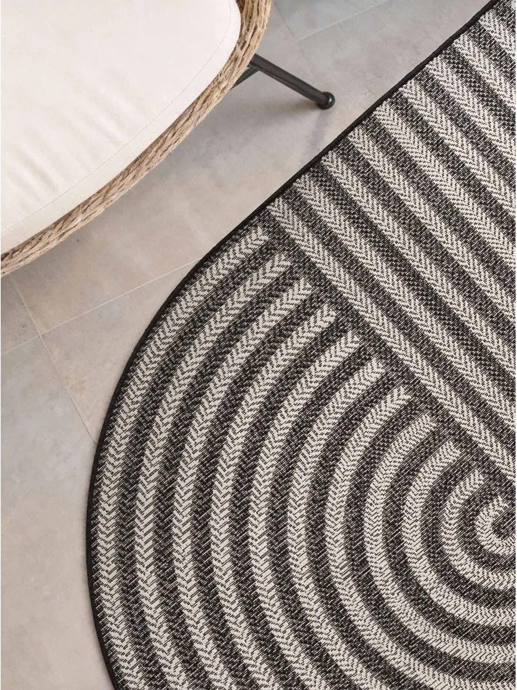 Черен/кремав килим за открито и закрито 160x230 cm Haringey Woodfield – Ted Baker