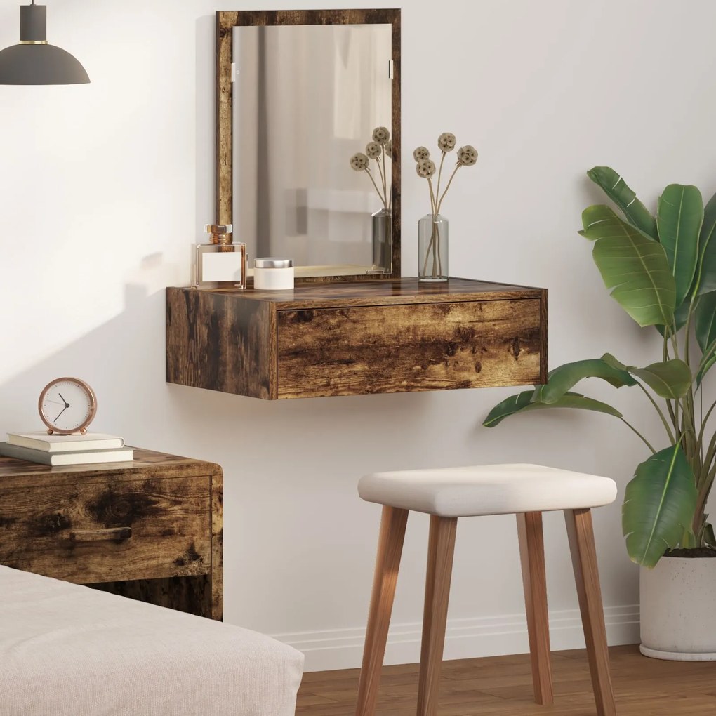 Sonata H Стенна Тоалетна Масичка Опушен дъб 60x40x70 см