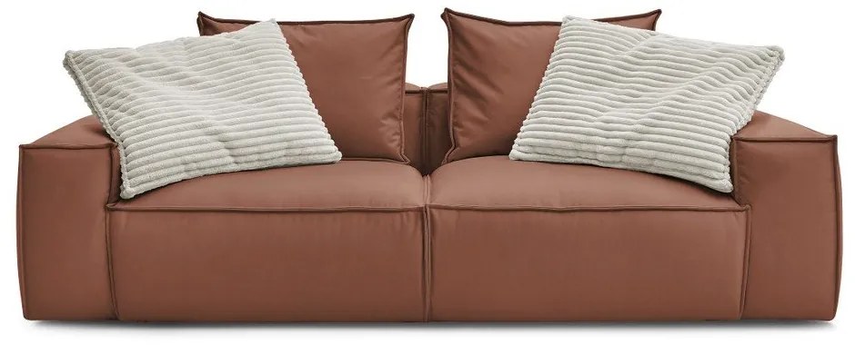 Тъмнокафяв диван от изкуствена кожа 260 cm Boheme – Bobochic Paris