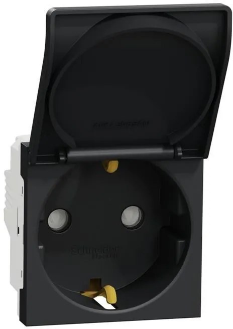 SE Контакт шуко с капак 2 мод. цвят Антрацит Unica  - NU303754TA