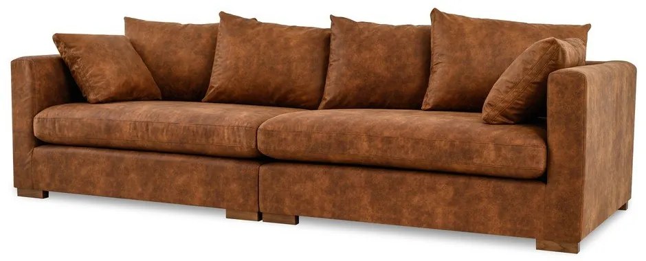 Кафяв диван от изкуствена кожа 266 cm Hamburg – Scandic