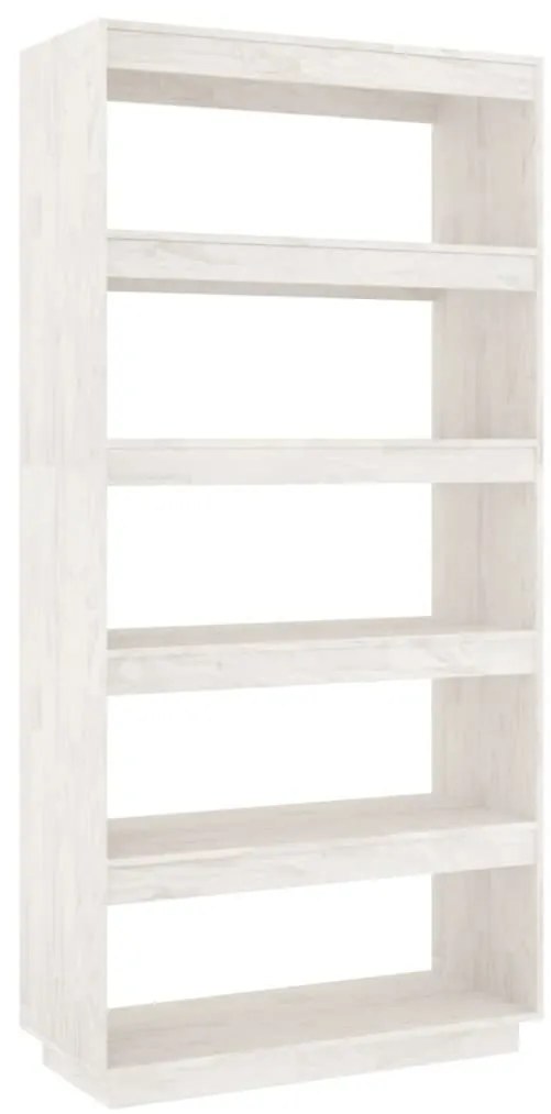 810895 vidaXL Библиотека/разделител за стая, бяла, 80x35x167 см, бор масив