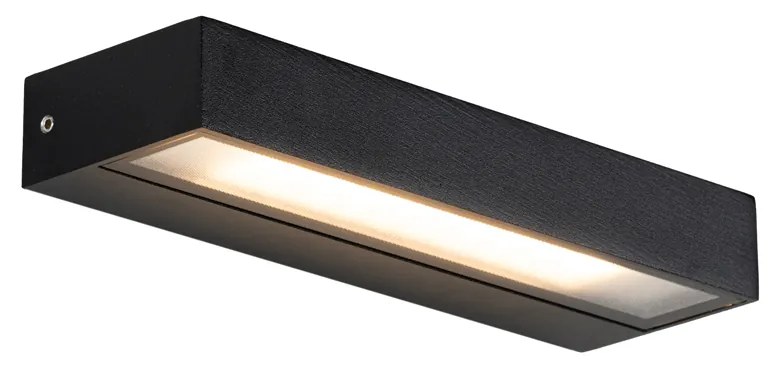Модерна стенна лампа черна 22 см с LED IP65 - Хана