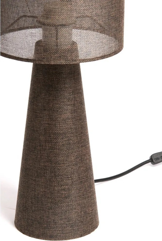 Кафява настолна лампа с текстилен абажур (височина 58 cm) Micky – Light & Living