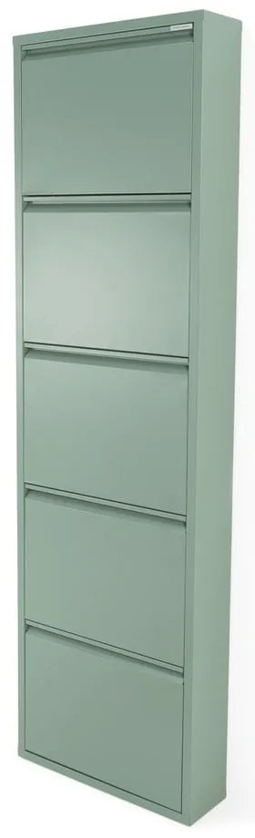 Сиво-зелена метална накланяща се стойка за обувки 50x169x15 cm Billy – Spinder Design