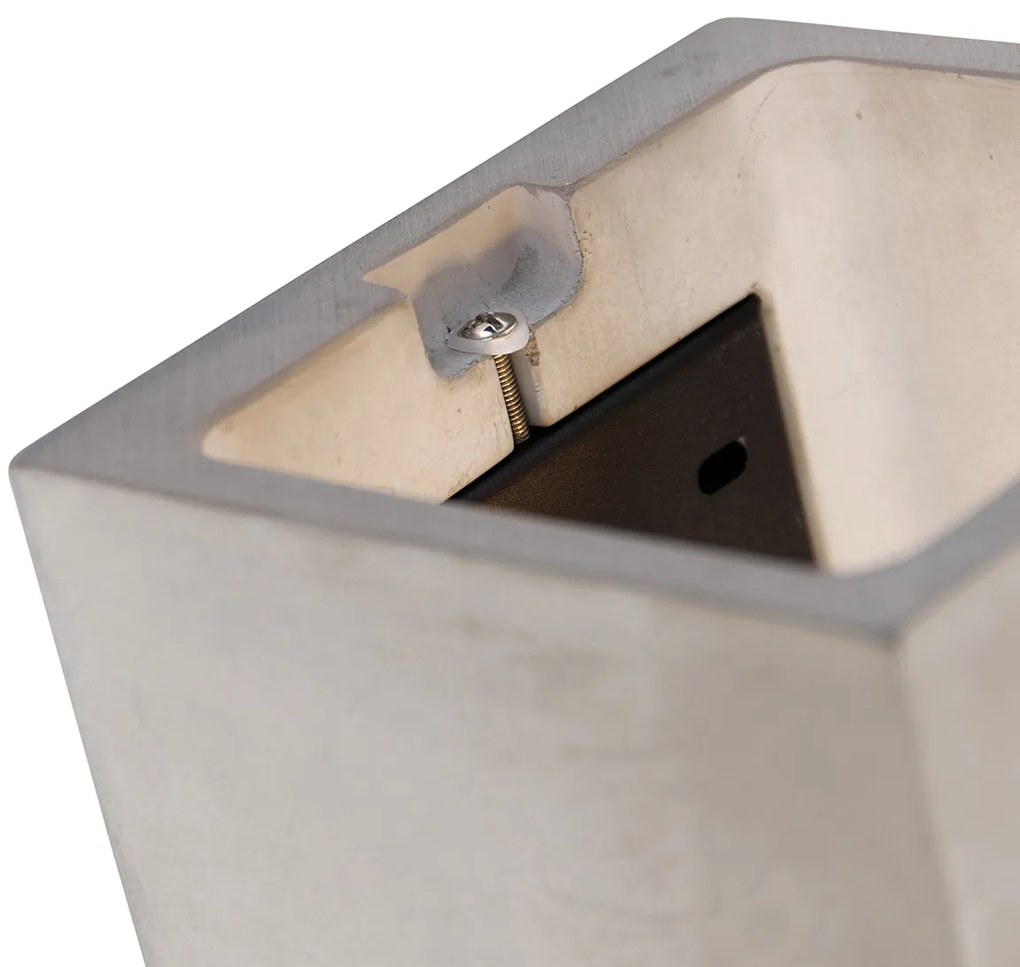 Ръстичен квадратен стенен аплик бетон - Alban