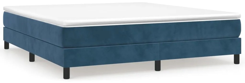 3120782 vidaXL Рамка за легло с пружини, тъмносиня, 160x200 см, кадифе