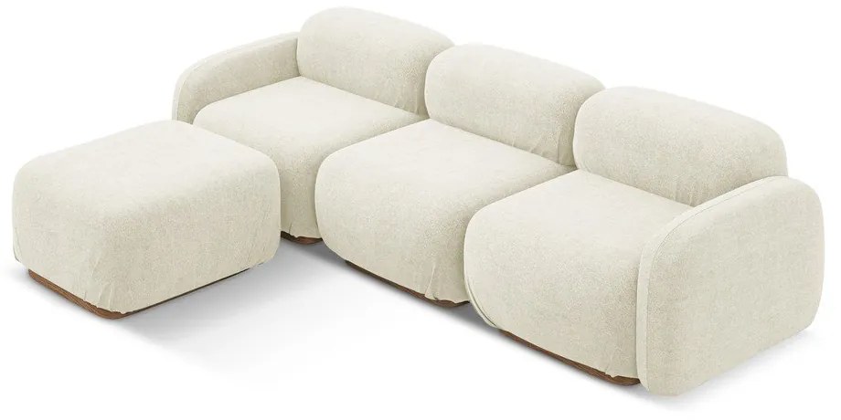 Кремав модулен ъглов диван от букле Ailani – Makamii