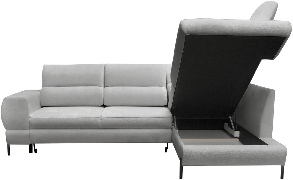 Ъглов диван Clinton-Тъмно сив-Десен