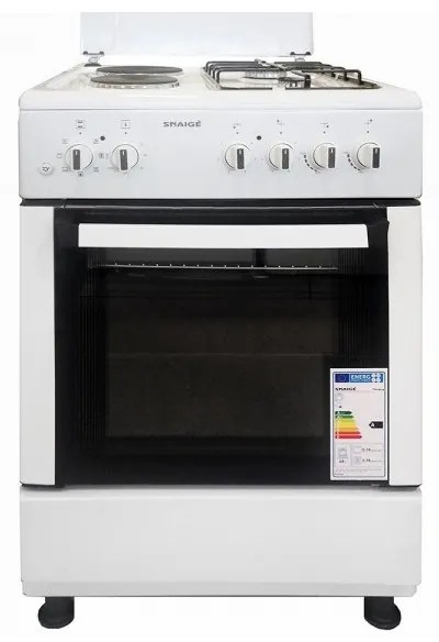 Готварска печка Snaige FF-6223MBZW, 2000W, 64 л, Ток и газ, 7 функции, Бял