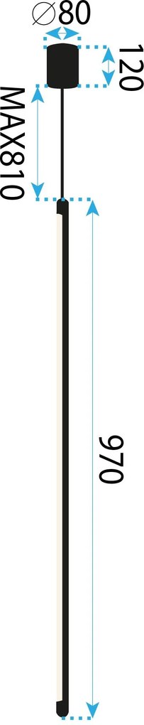 Плафон LED APP1413-C BLACK 100cm
