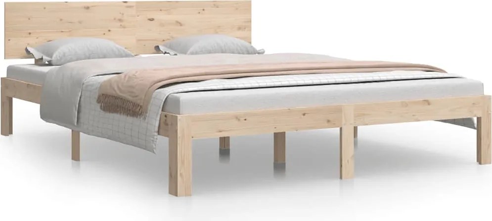 810500 vidaXL Рамка за легло, дърво масив, 150x200 cм, King Size