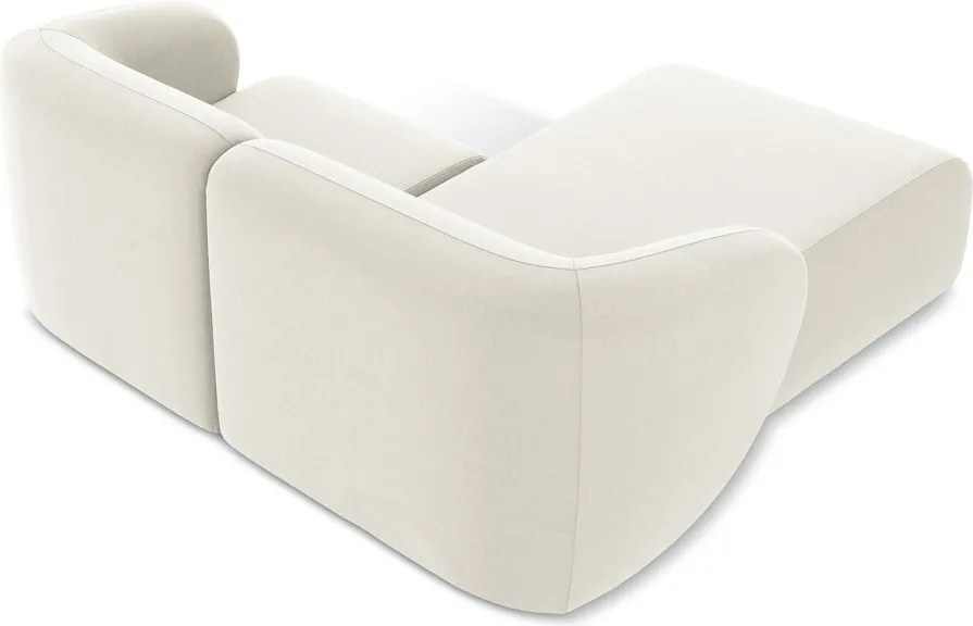 Бежов кадифен ъглов диван (ляв ъгъл) Lani – Makamii