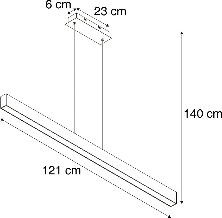 Висяща лампа бяла вкл. LED 3-степенно димиране 2700-4000K с DIP превключвател - Keane