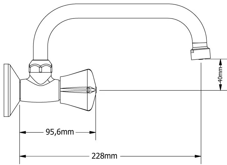 Смесител за кухня Стена Milena неженен