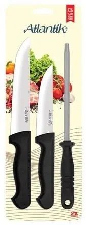 Комплект кухненски ножове от неръждаема стомана 2бр. и масат 12см / 18см / 18см (61057) PIRGE-ATLANTIK
