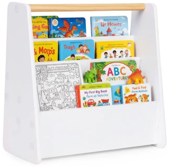 Детска библиотека - MONTESSORI рафт за книги с 3 отделения