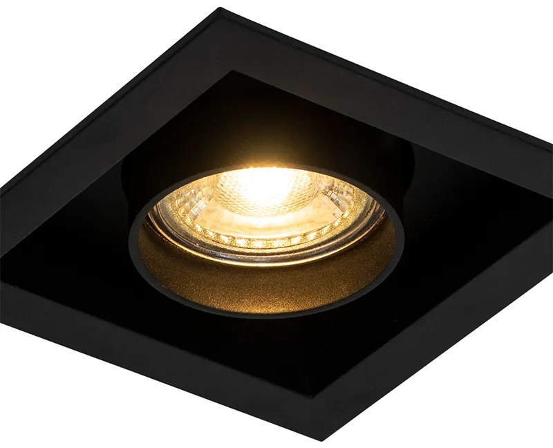 Комплект от 6 модерни вградени спота черни регулируеми - Roof