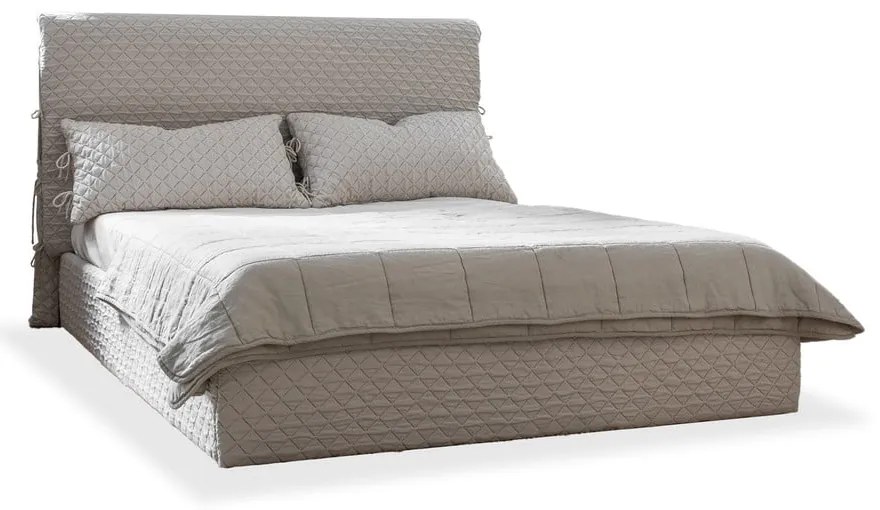 Бежово тапицирано двойно легло и решетка 140x200 cm Sleepy Luna - Miuform