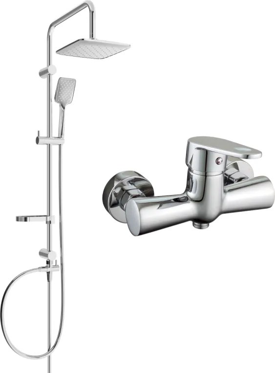 Mexen Kama Sven външен душ комплект с тропически душ и душ батерия, хром