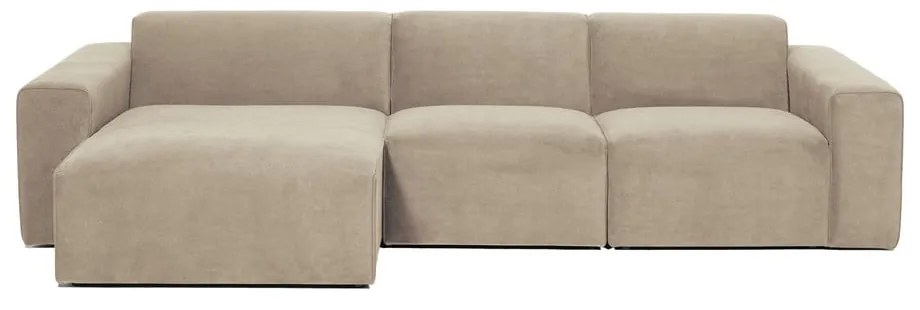 Бежов ъглов диван от велур (ляв ъгъл) Sting - Scandic
