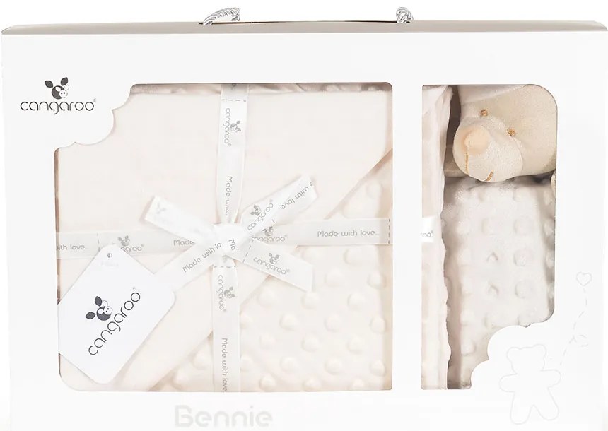 CANGAROO Одеяло с играчка BENNIE БЕЖОВО