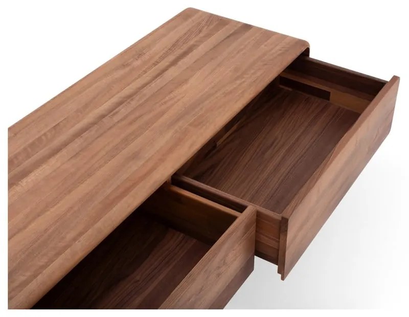 Кафява маса за телевизор от масивен орех 220x45x45 cm Fawn – Gazzda