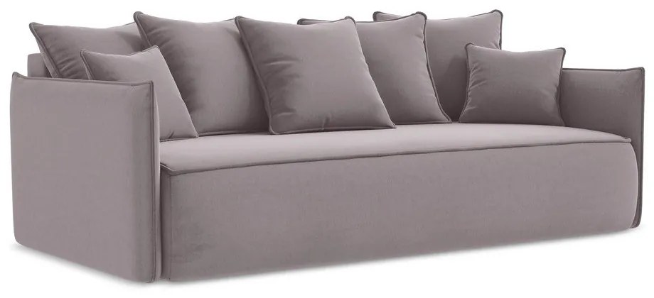 Кадифен разтегателен диван с място за съхранение в цвят лавандула 225 cm Hula – Makamii