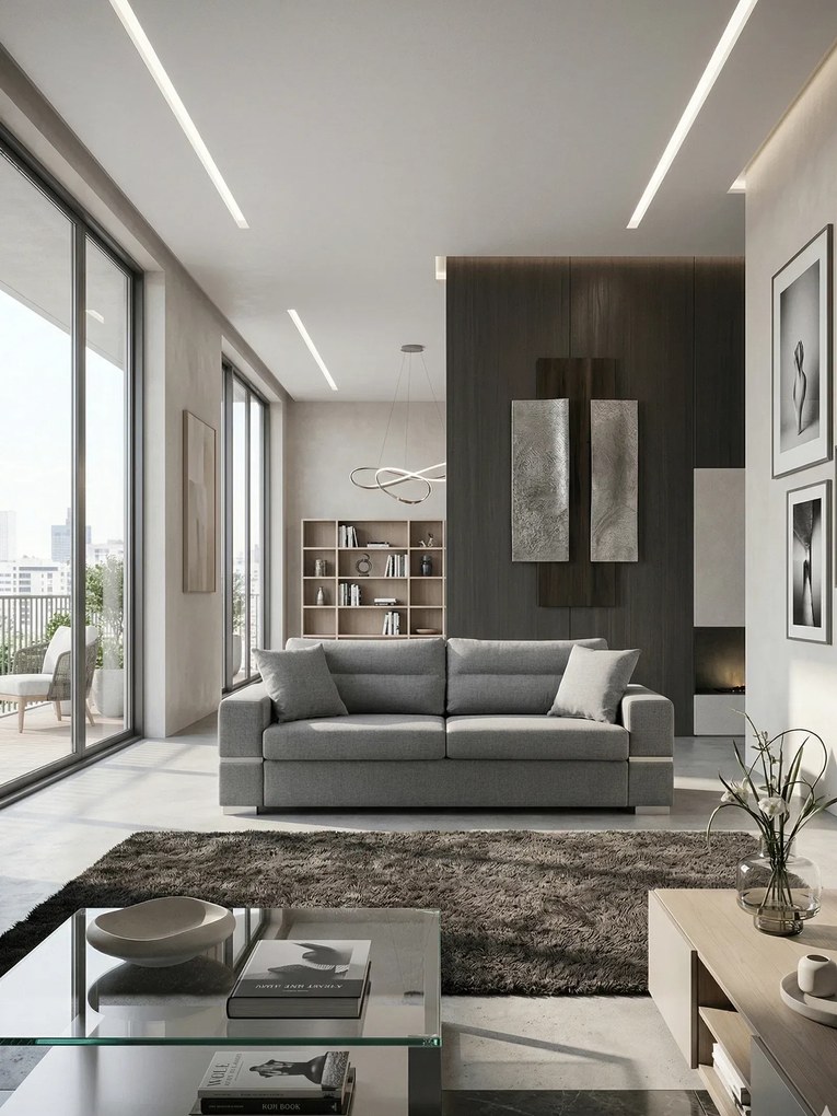 Диван "Fenia" Двуместен-145ш 90д см.-Светло сиво