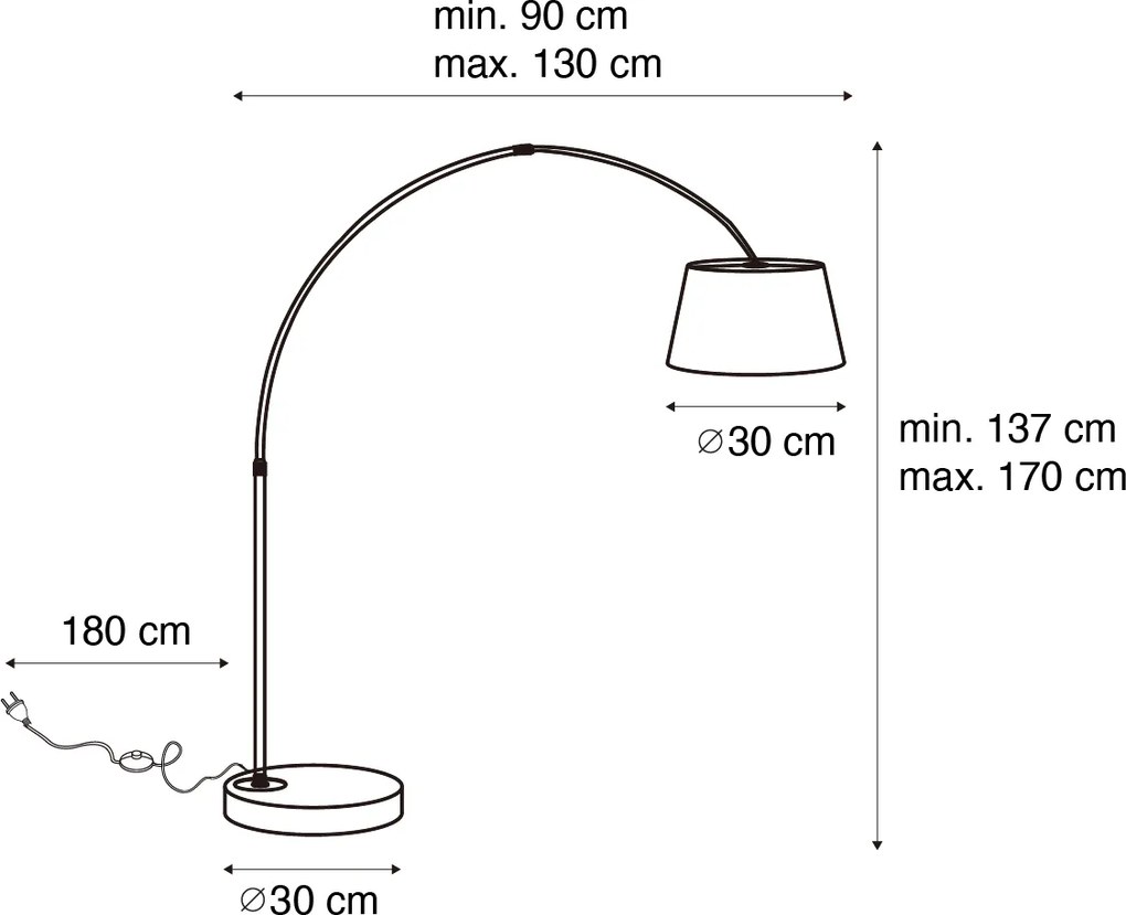 Интелигентна модерна аркова лампа черна с Wi-Fi A60 - Arc Basic