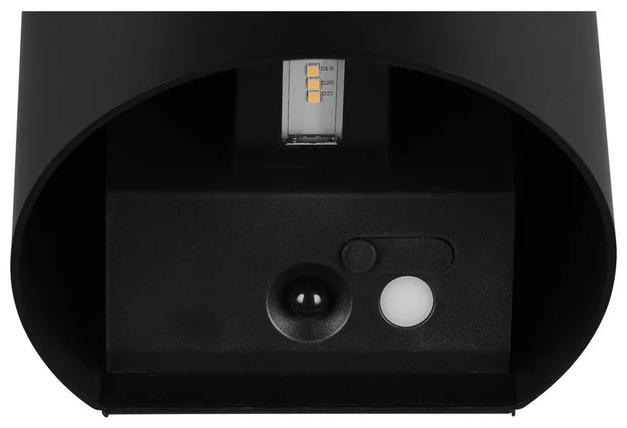 LED стенно външно осветително тяло с USB със сензор за движение (височина 10 cm) Genie – Trio