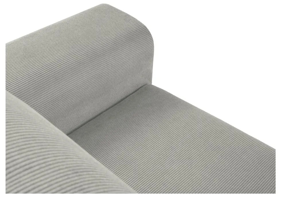 Светлосив разтегателен ъглов диван с място за съхранение от рипсено кадифе (ляв ъгъл) Kyoto – Cosmopolitan Design