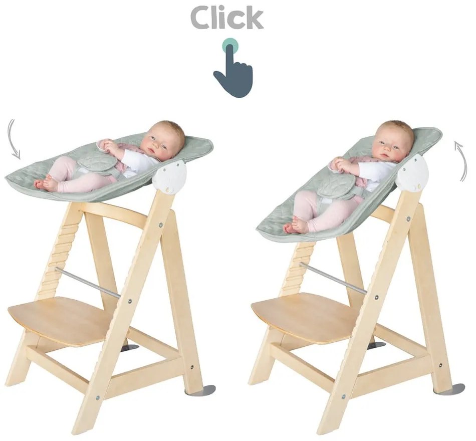 Стол за хранене в светлозелен и естествен цвят Style Born Up 2in1 – Roba