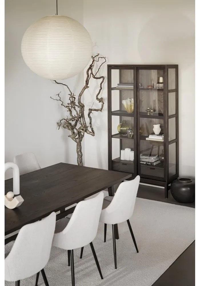 Кафява витрина от декор от дъб с плъзгащи се врати 100x203 cm Hazelton – Rowico