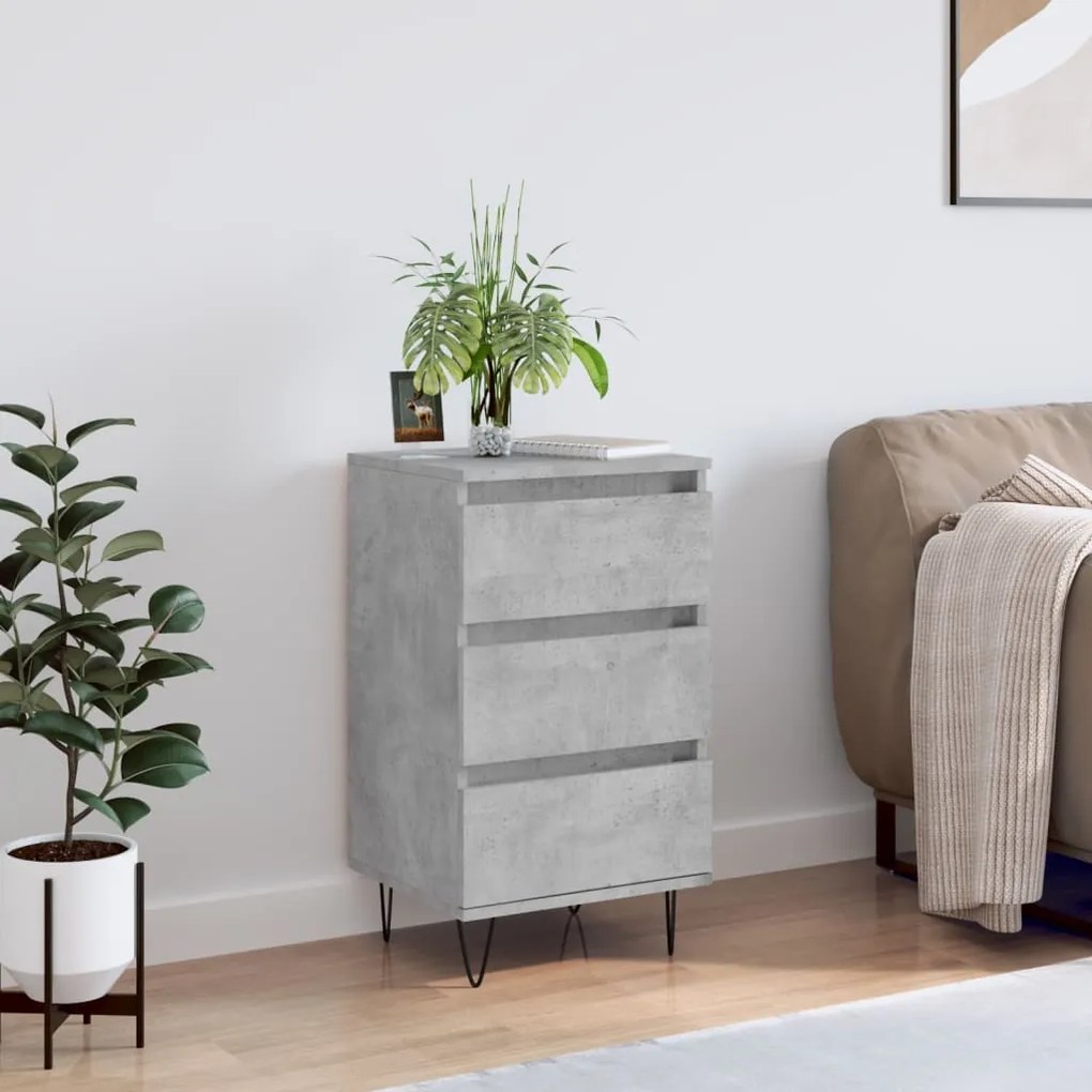 831096 vidaXL Бюфет бетонно сив 40x35x70 см инженерно дърво
