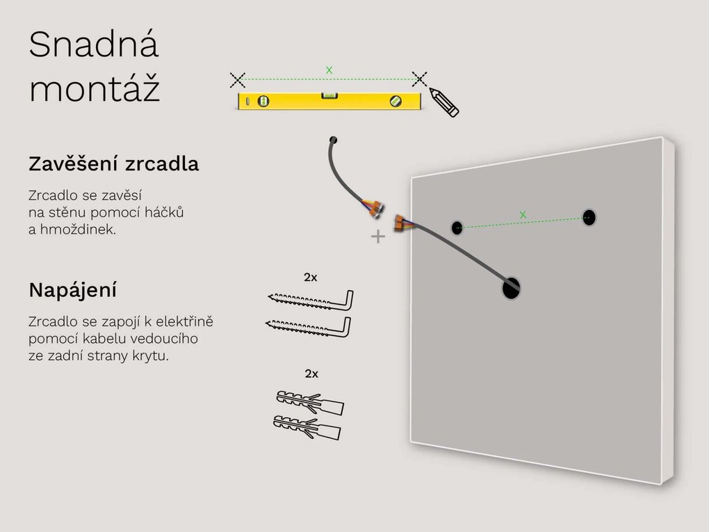 Кръгло огледало с LED осветление C4 premium